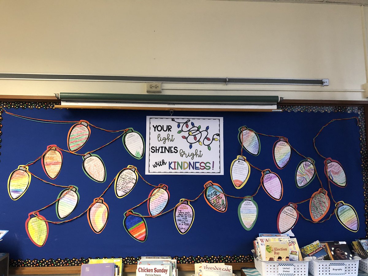 Mrs. Rice’s class shining lights of kindness! 😊Kindness week is in January but we want to practice Random Acts of Kindness the whole year through.