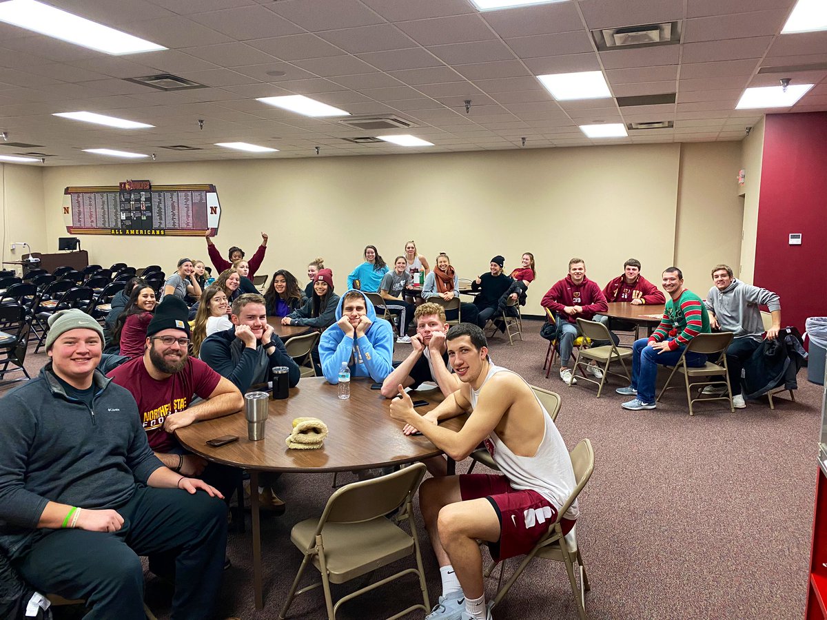 nsuwolves_saac's tweet photo. What an awesome turnout for our annual SAAC potluck. Gettin’ those bellies filled before everyone crushes their finals!!

Thanks for all your hard work this semester, Wolves. Good luck with finals &amp; Happy Holidays!! ❄️ https://t.co/XoBpa06Rm1