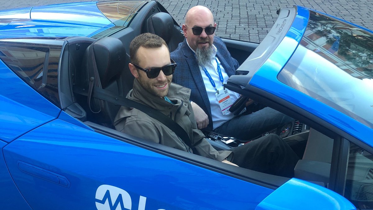 LogicMonitor's tweet photo. It's no secret we love our customers. A few of them got a special treat during #GartnerIO this week and had the chance to drive a #Lamborghini Huracan Spyder down the Vegas Strip! Keep an eye out for more opportunities like this at future events! #customerobsessed #TBT https://t.co/LG3FRwsvQl