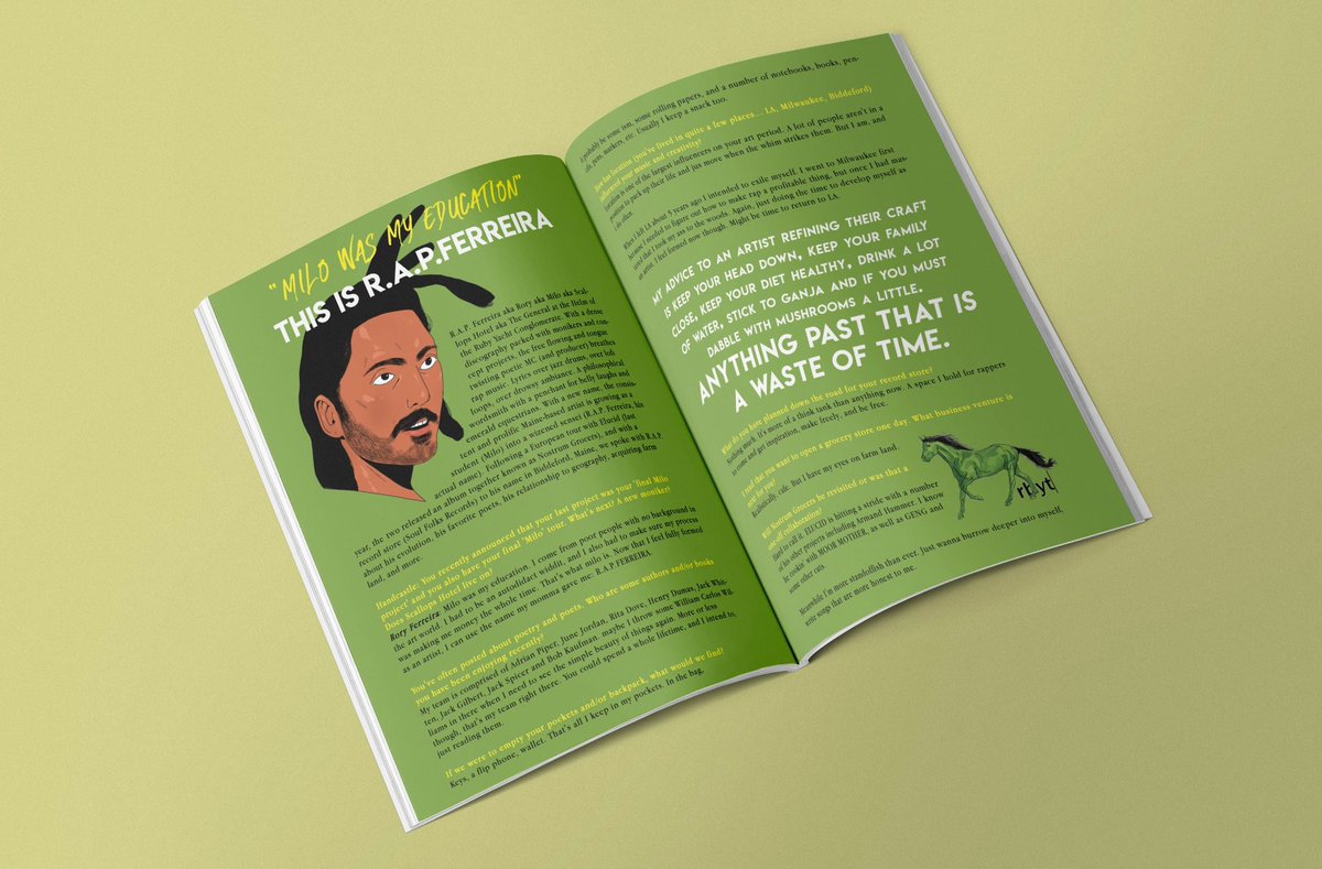 Wontu's tweet photo. handcastle magazine issue 003 is out now! one of my favorite spreads is for the interview me and @neonpajamas did with @yomilo. 

portrait of milo by @ladon_alex 

issue 003: https://t.co/rupYmEBW2i https://t.co/scfOk7v4y9