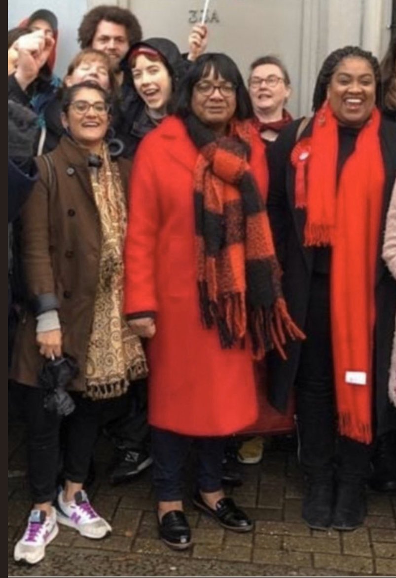 StevenJBattelle's tweet photo. The Tories have actually photoshopped a picture of @HackneyAbbott to make her look like she has put the wrong shoe on her foot. 

Actual photo + Tory propaganda.  #TORIESOUT https://t.co/w6Q1gomcP2