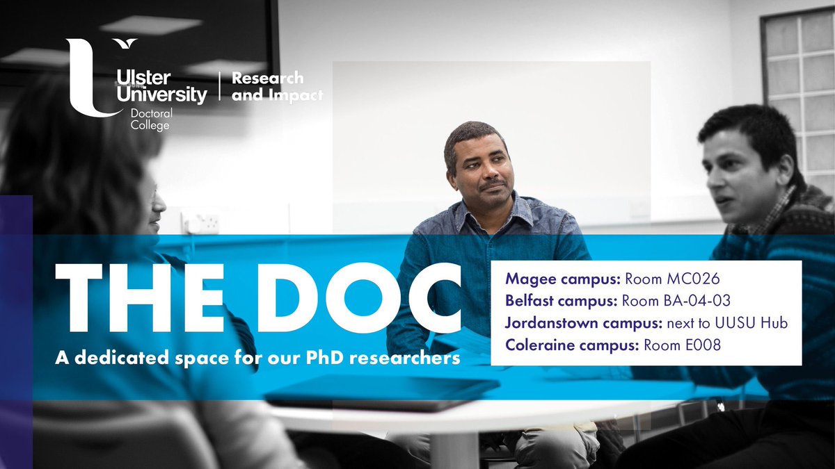 UlsterUniPhD's tweet photo. Are you making the most of the Docs? Take some time out from the desk or the lab and head to the Doc, a dedicated social space for PhD Researchers. Everyone welcome! 
#wellbeing #PhDlife https://t.co/wyf78gzT6c