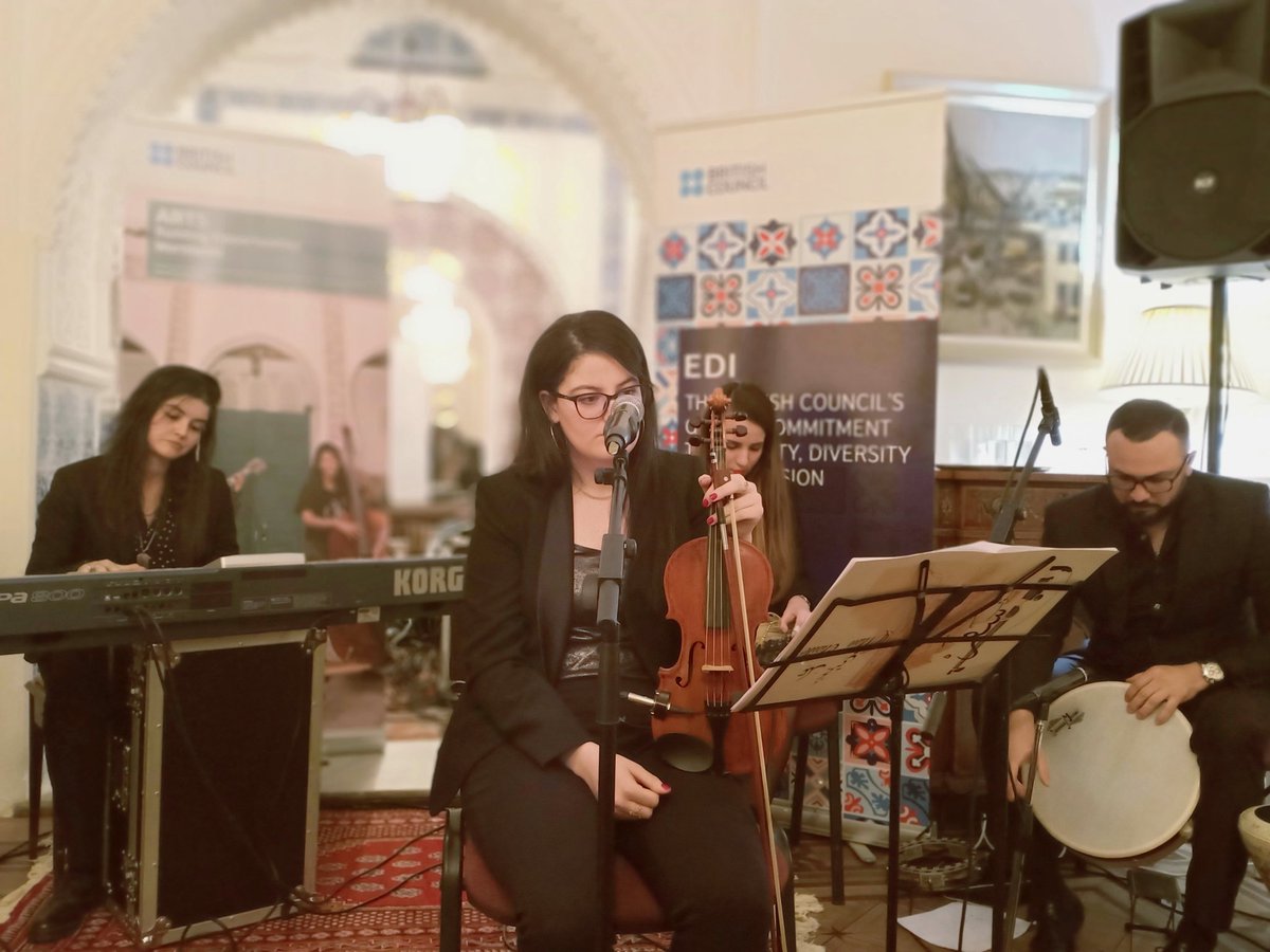 Sol_La_Imene's tweet photo. A very nice performance yesterday at the British Ambassador's residence by the very talented Celia Zidemal accompanied with Lilia, Hanifa and Samir. A rich programme from the algerian and north African popular musical heritage. @ukinalgeria @JimButtery @BarryLowen https://t.co/UNY4IxmNR0