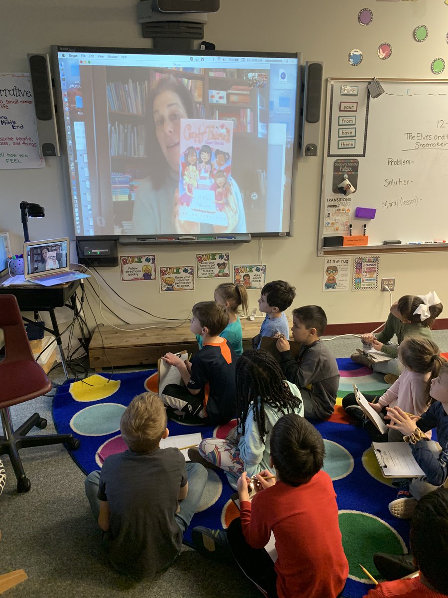 2ndgradewilson's tweet photo. Loved “meeting” our mentor author today!  We can’t wait to learn so much about writing this year!  We’re already working hard creating characters! @PerelmanHelen  #KidsNeedMentors @Jarrett_Lerner @d46webmaster @LcglickmanLynn https://t.co/nyu458e5A4