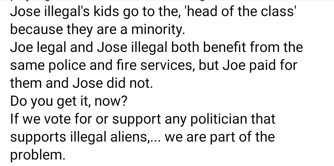 TheRebelConser1's tweet photo. Not my words, but accurate and very well explained.
#BuildTheWall #Trump2020 #WitchesForTrump #LegalImmigrantsWelcome https://t.co/cJNsXLSgzv