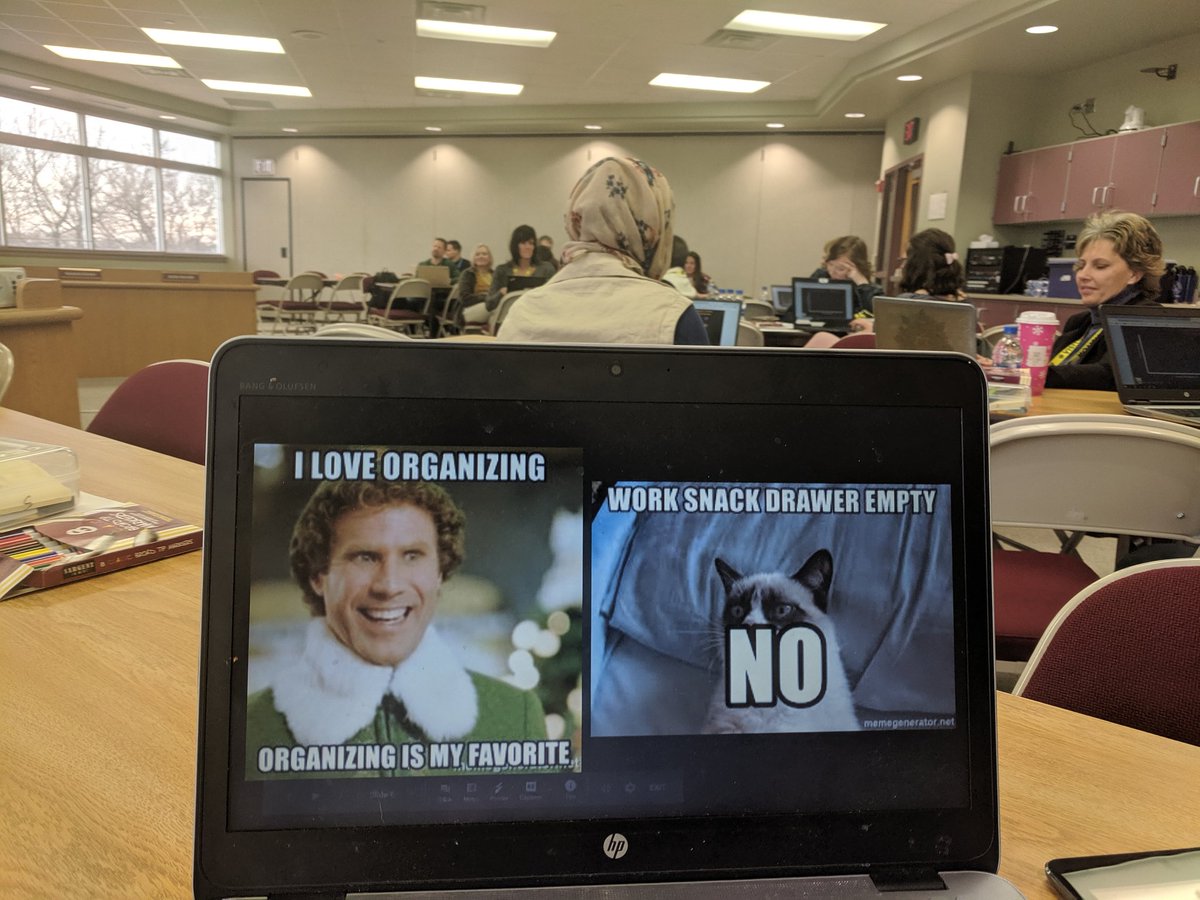 MrsMollyLarson's tweet image. &quot;What do you MEME I&apos;m a Tech Coordinator?&quot; 🤷🏻‍♀️ @FeketeEDU leading a fun @peardeck activity to explore the personal priority vs personal implementation of the role. #DupageTech