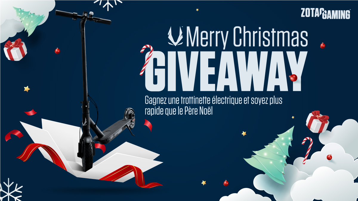 ZOTACFrance's tweet photo. Avec ZOTAC GAMING, c'est déjà Noël 🎁🎄🎅
Une trottinette électrique à gagner !

Pour participer, suivez le lien :
https://t.co/Uko0mXvsP9

#ZOTAC #Concours https://t.co/JYoyKJ2Jsq