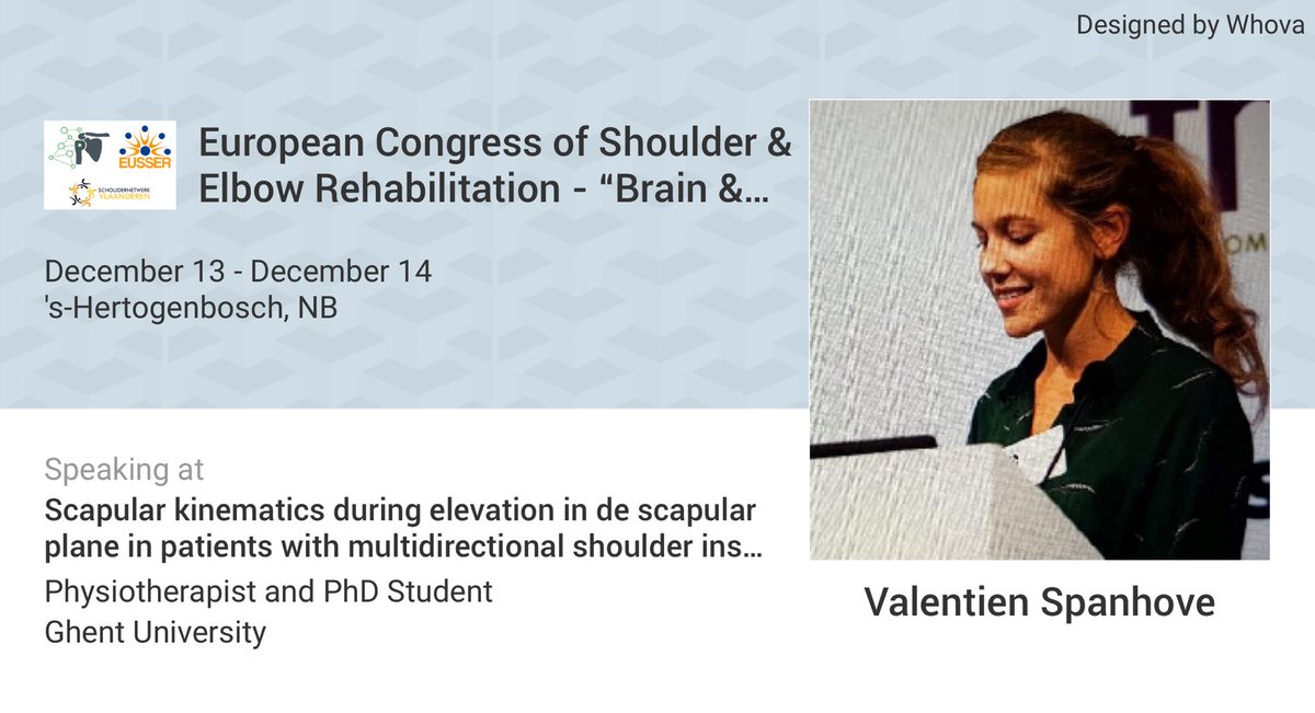 I am speaking at European Congress of Shoulder &amp; Elbow Rehabilitation - “Brain &amp; Pain”. Please checkout the details of my talk at: whova.com/embedded/speak…