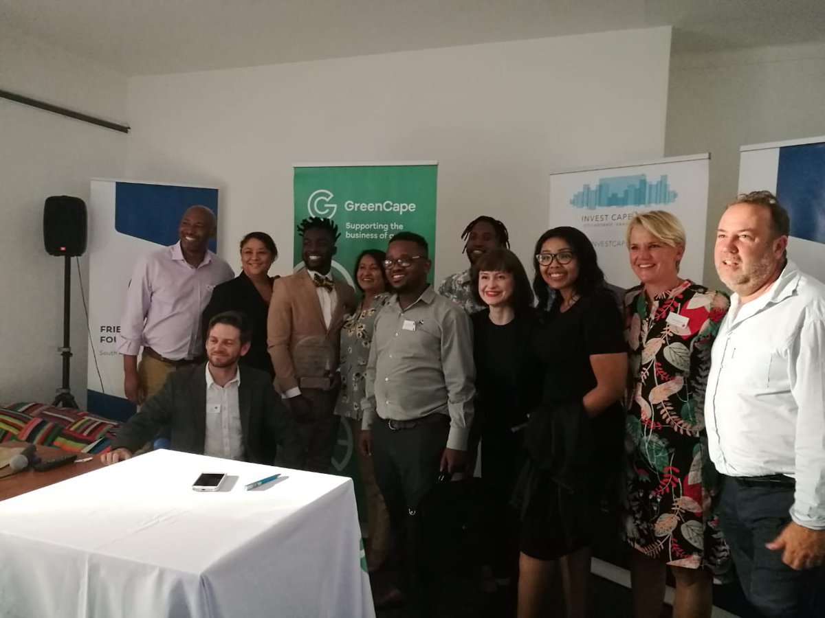 InvestCapeTown's tweet image. Congrats to the winner of the @FNF_Africa GreenPitch Challenge, Elijah Djan for Nubrix! Elijah's "bricks made from paper" business wins in kind business development support worth R 30 000, through @thegreencape in partnership with FNF. #GreenPitch2019