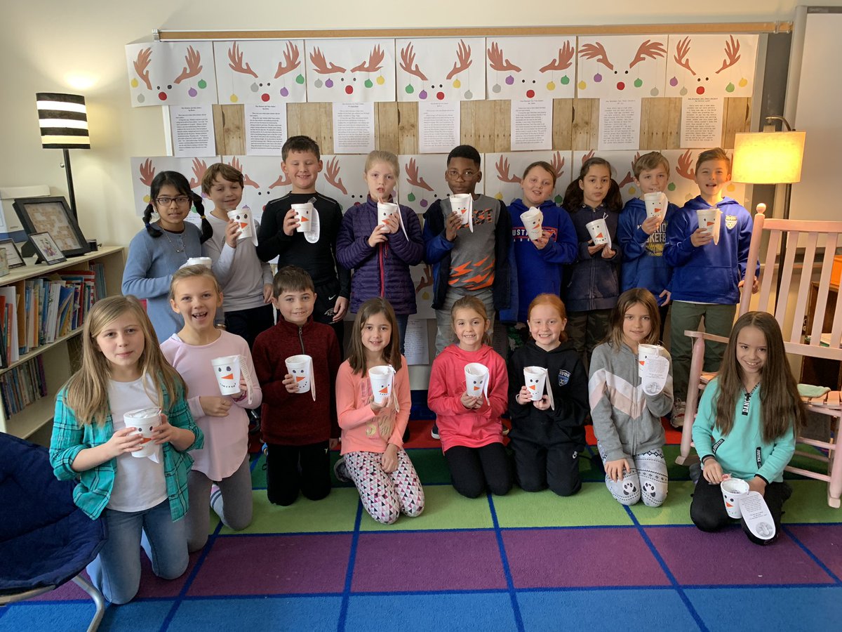 My students spreading joy and cheer to the teachers and staff at my school.  They read a poem entitled, “Snowman Soup” and delivered the delicious treat! They brightened many people’s day!