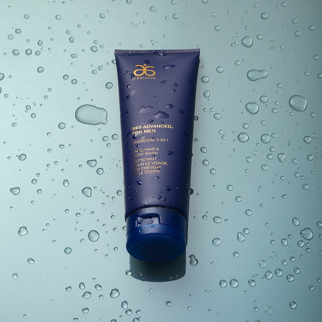 arbonne's tweet photo. ICYMI: The NEW RE9 Advanced® for Men 3-in-1 Face, Hair &amp; Body Wash is a total time saver as it deep cleans pores while also leaving hair soft and manageable.  https://t.co/SNEvTKTK35 https://t.co/O68MzVFPyl