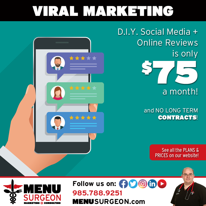 MenuSurgeon's tweet photo. #MenuSurgeon has many options for your business' Social Media &amp; Reputation Management. From our easy-to-use, D.I.Y. system, to Fully-Managed options - where you don't lift a finger - we have price points to meet every budget! #Marketing #SocialMedia #FoodPics #TheDoctorIsIn https://t.co/yMblGB5emX