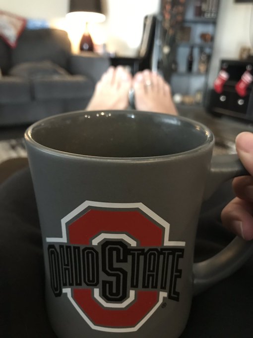 Getting my coffee in. Also O-H .... #buckeyes #toes https://t.co/lLTvuTfSFt<a href="/tag/buckeyes"class="tags">#buckeyes</a><a href="/tag/toes"class="tags"><span>#toes</span></a>