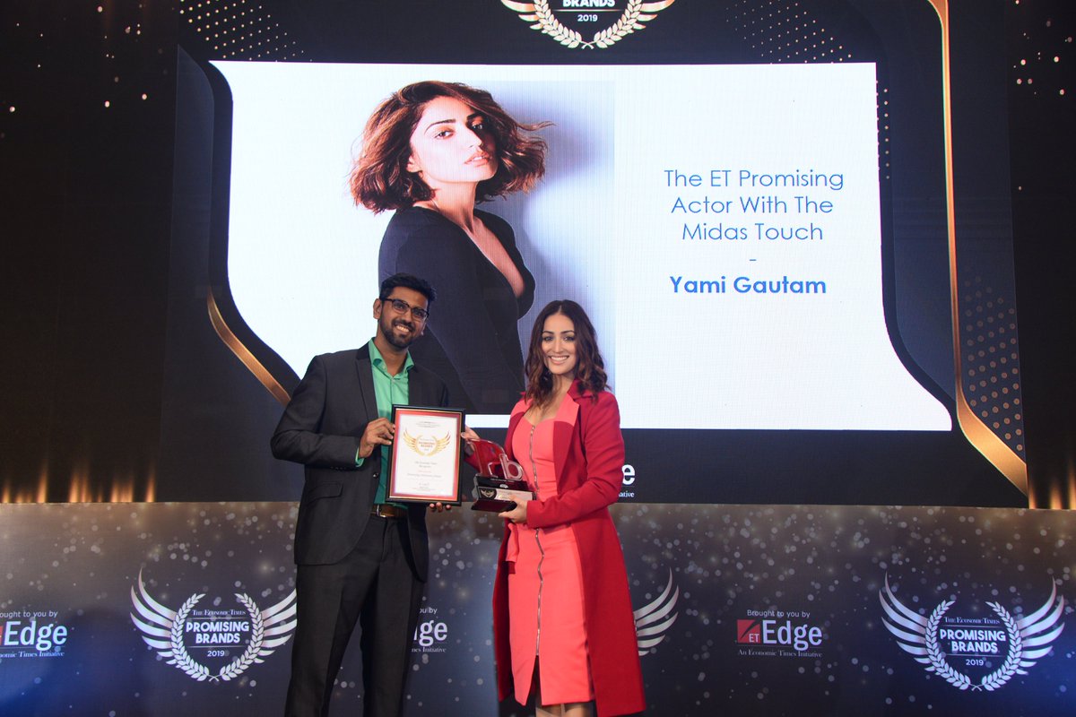 The Economic Times recognizes Yami Gautam  <a href="/yamigautam/">Yami Gautam Dhar</a>  Indian film actor, as the Most Promising actor With The Midas Touch at #ETPromisingBrands 2019
