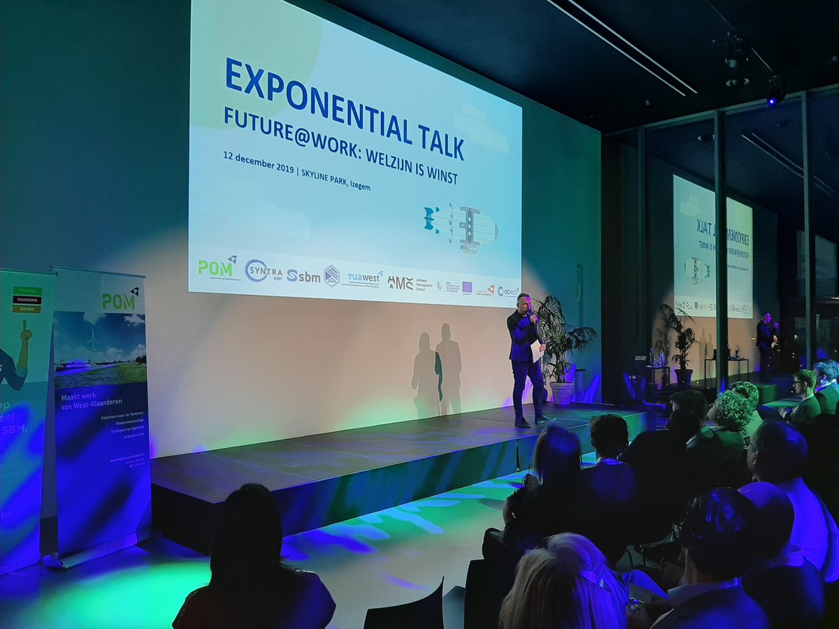 SBMopleidingen's tweet photo. Future@Work! RT @POMWVL: Start #ExponentialTalk 'Welzijn is winst' met @ksavjee. Programma tjokvol tips om mensgerichte bedrijfscultuur te integreren. Ism @XAcademybe @SyntraWest https://t.co/krrVfvS42a