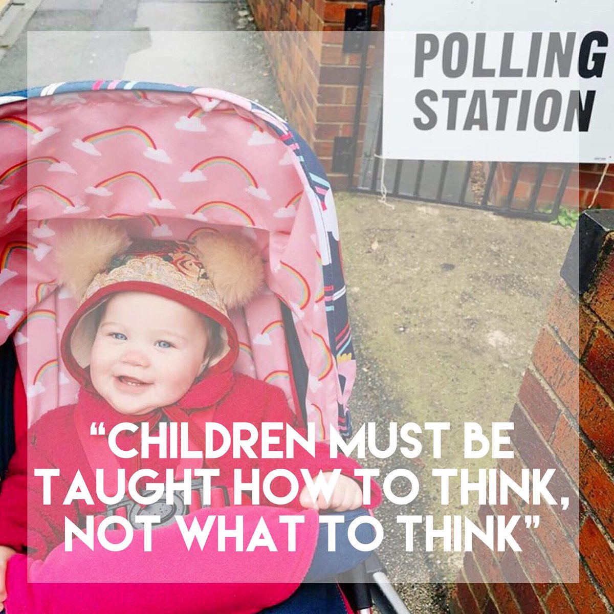 It’s raining cats and dogs ☔️ but great to see your #mycosatto photos brightening up the polling stations #babiesatpollingstations #voteforyourfuture ❤️