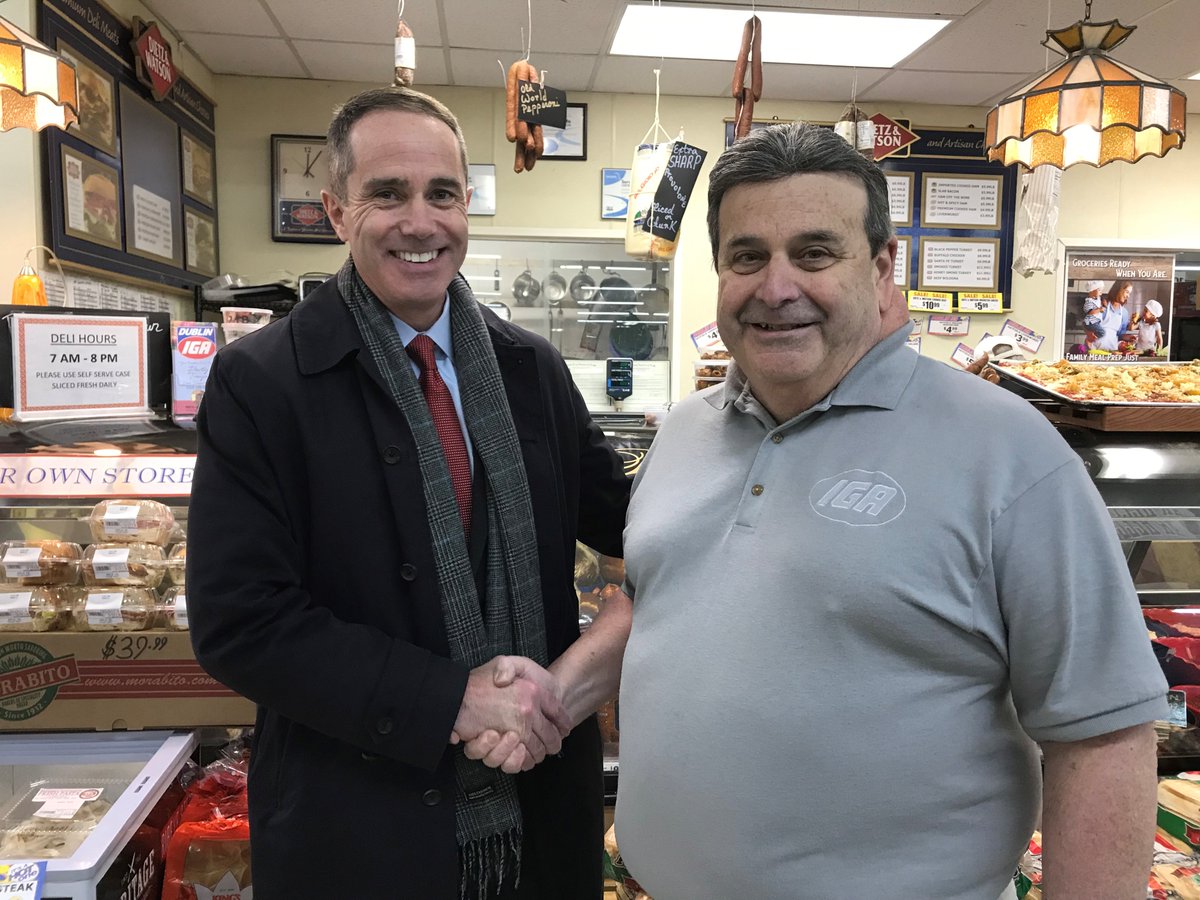 SenSantarsiero's tweet photo. Thank you to Mike Flagello of @DublinIGA for taking me on a tour of his store. Mike has owned this local market for almost 40 years and continues to offer that level of personalized customer service that only comes from a true community-driven establishment. https://t.co/vYb5NpSrW0