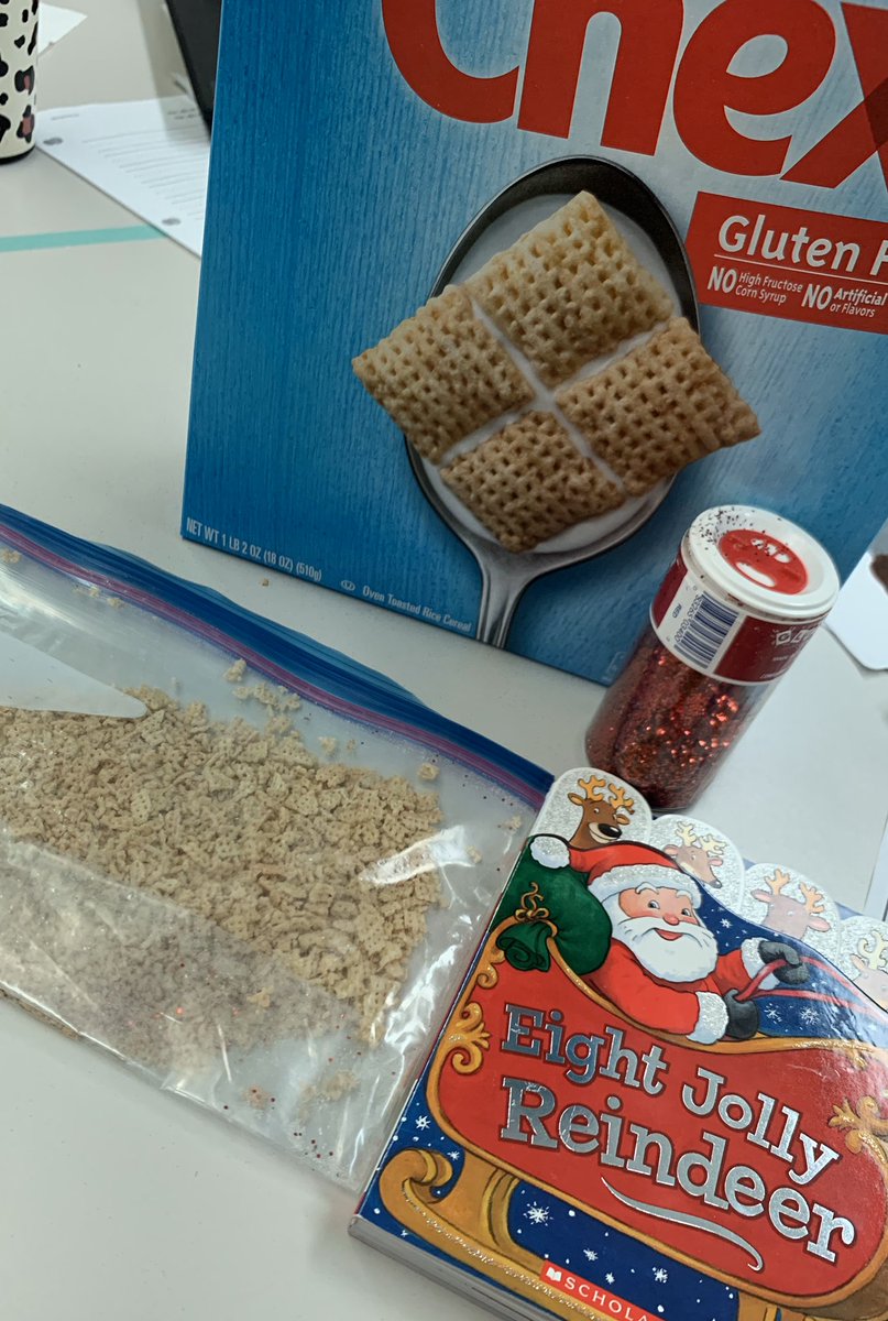 shminard's tweet photo. We read a book about Santa’s reindeer and made reindeer food to sprinkle outside today while addressing vocabulary, answering questions, and following simple directions. @CandiceF16 @bpsb_slps #thebestaccessory https://t.co/UBkhGrvjyx