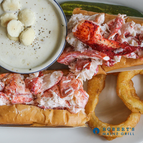 RobertsMEGrill's tweet photo. Lobster roll? Steamed lobster? No matter how you prefer to enjoy Maine lobster, Robert's has you covered. And our clam chowder is a great way to warm yourself up too! 🦞😋 https://t.co/5SjAQR0pVS