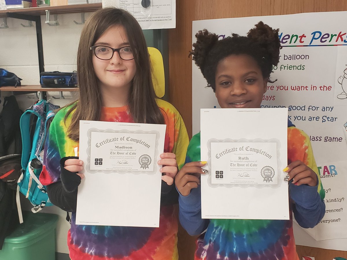 Allison Pendilhe (@apendilhe) on Twitter photo These two ladies are proudly showing off their Hour of Code certificates! #HourofCode2019 <a href="/LovettsvilleES/">Lovettsville ES</a> <a href="/roxannahorton/">Roxanna Horton</a> <a href="/TextorisLCPS/">Linda Textoris</a> <a href="/AshleyBarkley/">Ashley BarkleyLCPS</a> These two ladies are proudly showing off their Hour of Code certificates! #HourofCode2019 <a href="/LovettsvilleES/">Lovettsville ES</a> <a href="/roxannahorton/">Roxanna Horton</a> <a href="/TextorisLCPS/">Linda Textoris</a> <a href="/AshleyBarkley/">Ashley BarkleyLCPS</a>