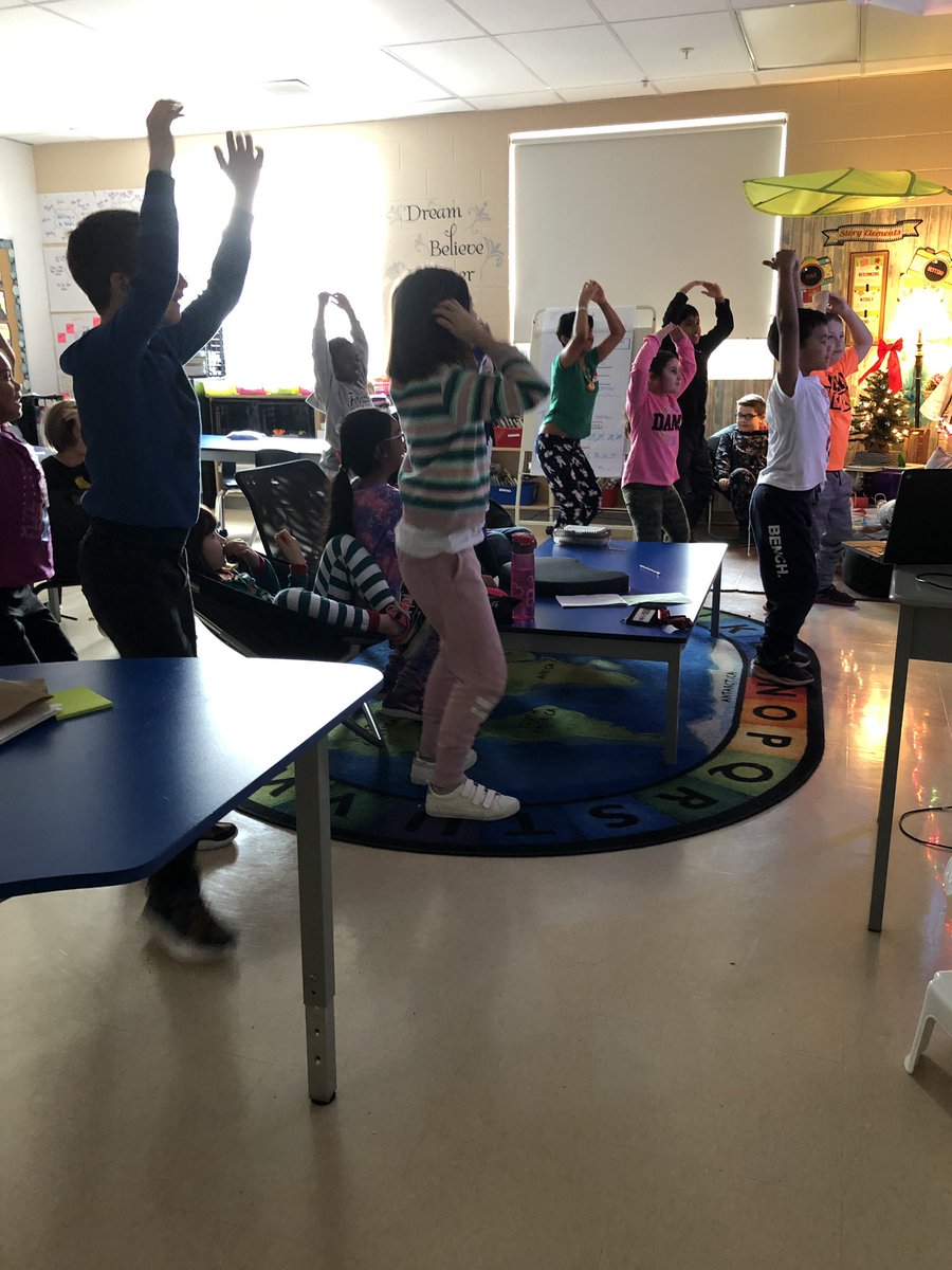 Gym closed for Christmas concert prep🤔 ...no problem. Yoga in the classroom instead.  #keeponmoving <a href="/MsNYarra/">Ms. Yarra</a> @stalphonsaDP
