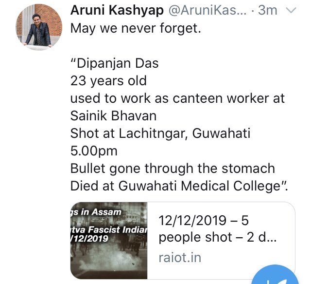 BinaNepram's tweet photo. Our “leaders” in Northeast have sold us out. This is a moment in history we will never forget. Heart cries out to hear this news. Rest in strength #DipanjanDas your sacrifice will not go in vain #MassVigil #BoycottCAB #CommunalBill #VoteBankBill https://t.co/0naiJlPlZf