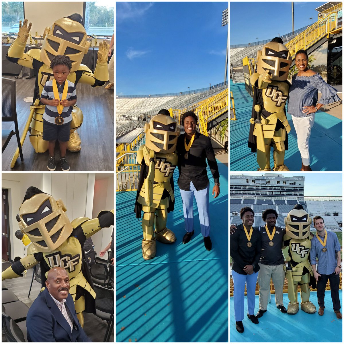 harrietroberson's tweet photo. Graduation Celebration for the UCF Student Athletes. The Robersons Really enjoyed hanging out with Knightro! #TeamRoberson @UCF_Football @AntRoberson1 @TiffaniHRVP @UCFKnights @UCF_Knightro https://t.co/L3JF34RlEI