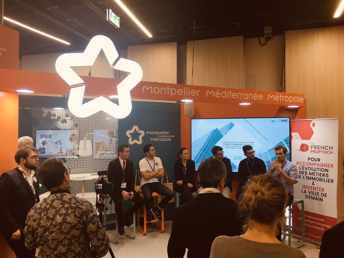 La <a href="/Frenchproptech/">The French Proptech</a> présente sur le stand de la #Métropole au #SIMI2019 <a href="/idealys_M/">Michael Lalande</a> <a href="/BazimoApp/">Bazimo</a> <a href="/bureauxandcoFR/">Bureaux & Co</a> <a href="/yvivre_FR/">Yvivre</a> @Lono  #SERM ▶️ Innover pour accompagner l’évolution des métiers de l’immobilier ▶️Bravo 👏👏👏 #Urbanisme #Métropole #Montpellier @Saurel_P