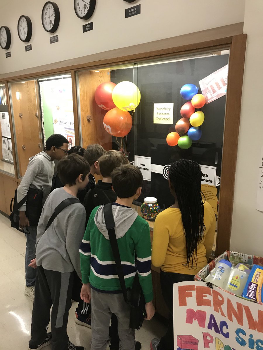Woodbury Math Challenge in our hallway outside the main office! The students are really into this challenge!!