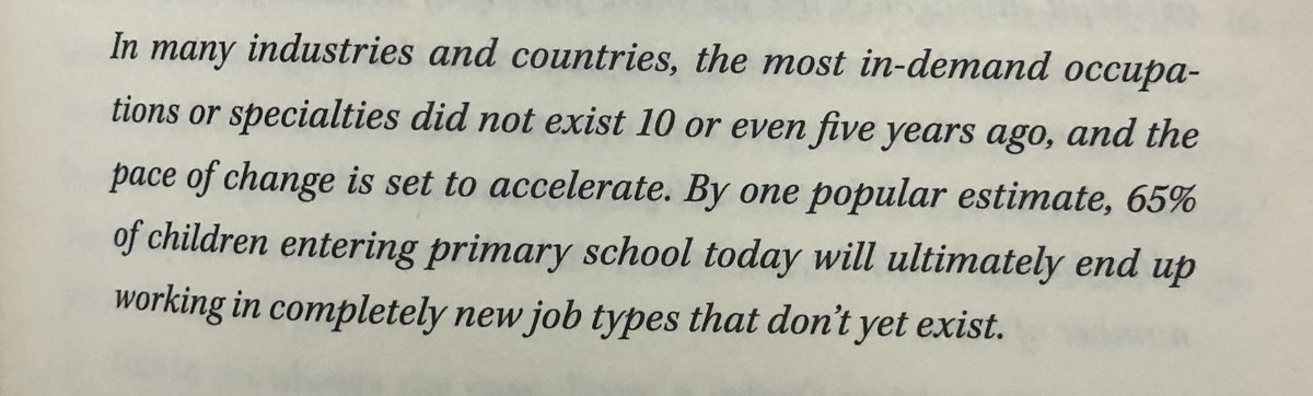 “Children entering primary school today will ultimately end up working in completely new job types that don’t yet exist”. ⁦<a href="/byronreese/">Byron Reese</a>⁩ #jobs #education #digitalhealth #innovation