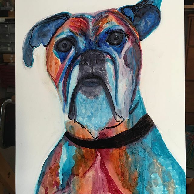Buggys_Art's tweet photo. #wip #petcaricatures #petportraits #buggysart #alcoholinkpainting #abstractpainting #dogcaricature https://t.co/c6sheXtbJw