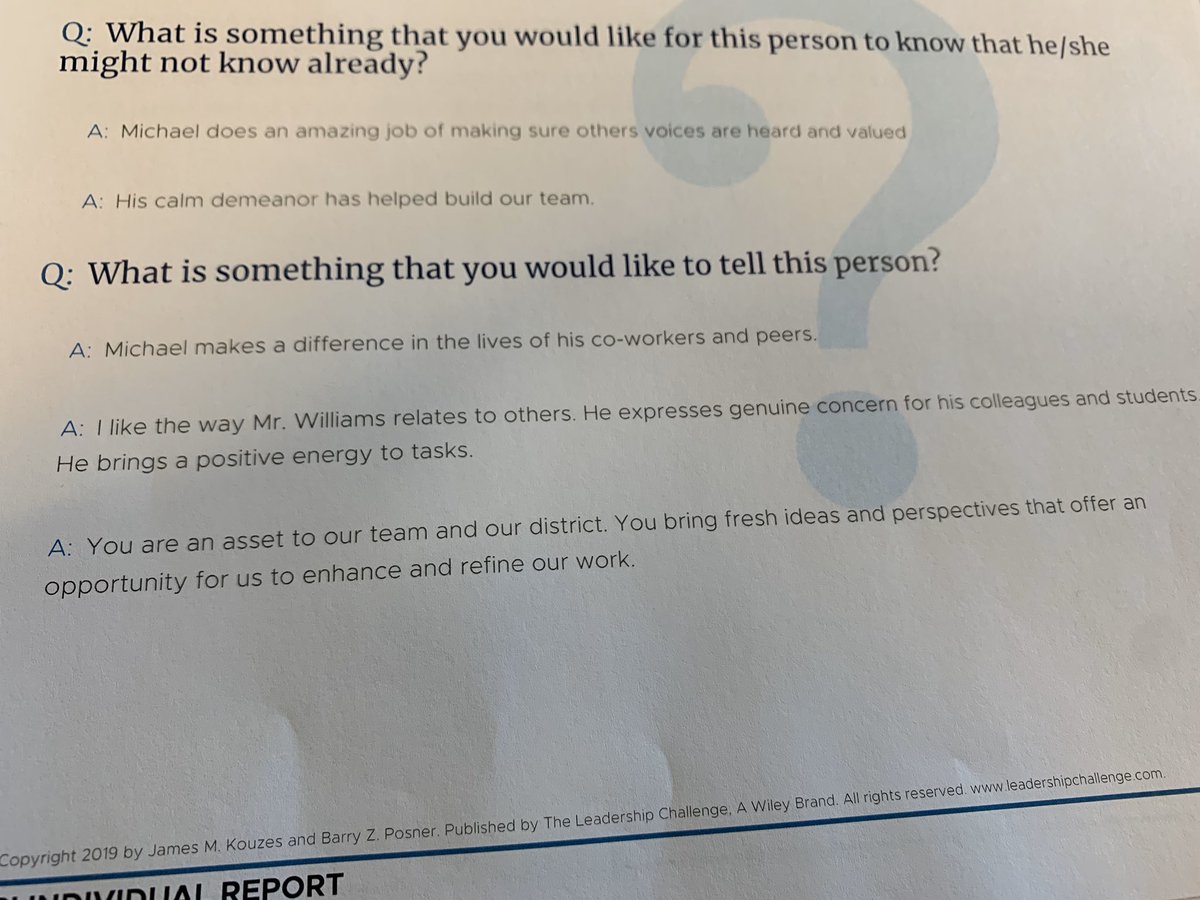 Getting a report of your leadership style, strengths, and areas for growth was really enlightening today! Some statements on my report from colleagues and managers made proud. #learningleader #leadership   #LeadershipMatters