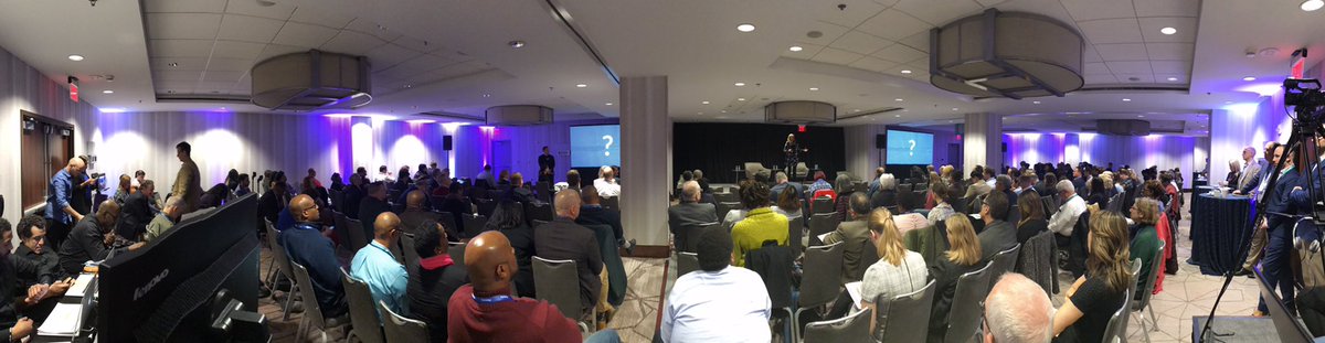 FedInsider's tweet photo. Sheri Petras, CEO of @CFIGroup announces their partnership with @Medallia so you can more easily take advantage of American Customer Satisfaction Index data. Congrats! #MedalliaCityTourDC #customerexperience #gov20 https://t.co/RT9T3Di1Xz