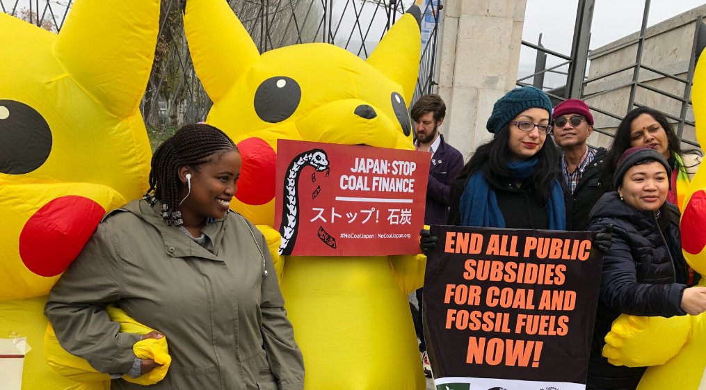 AJEnglish's tweet photo. "When I say climate, you say justice."

In their Pikachu outfits to symbolise Japan, these climate activists rallied to demand the Japanese gov't end its support of dirty fossil fuel at home &amp; abroad https://t.co/qqAiTzKChU #COP25 https://t.co/xuV61fuCoy