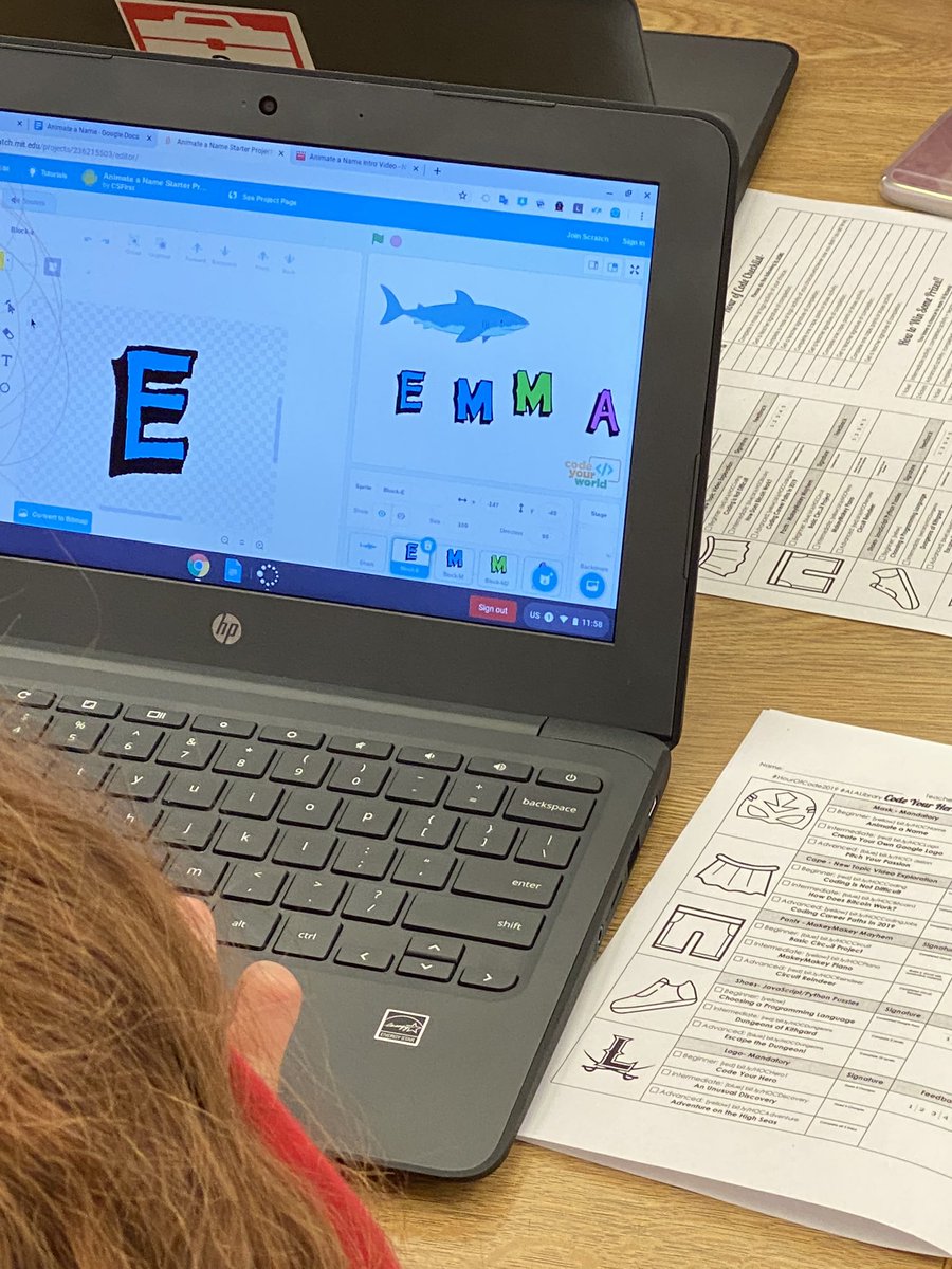LHSLibraryMedia's tweet image. Love to see students excitement when they have to turn their Chromebook to show everyone their #CSFirst accomplishments. #HourofCode2019 #fcpshourofcode2019 #ALALibrary