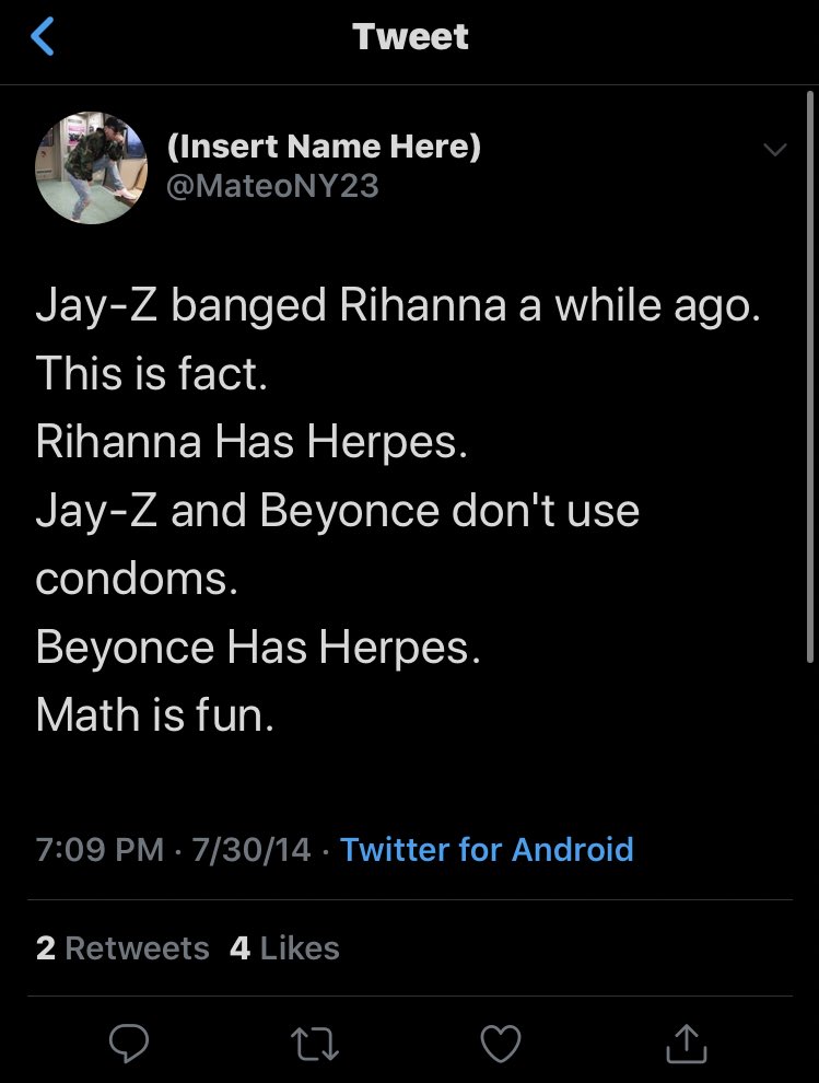 The whole “Rihanna has herpes” rumor rhat yall for some reason are still circulating today? mind you, it’s a scar on her lip from  #that night, Bossip (a gossip site KNOWN for lying) turned into a herpes blister for clicks.