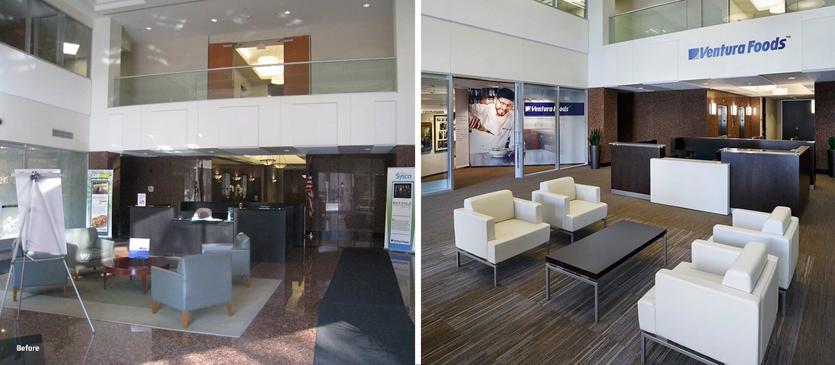Our ENV Los Angeles team worked with Ventura Foods to take their office space into the 21st century.See our transformation of Ventura Foods here including Before and After photos of the space: buff.ly/2RLI5Q7