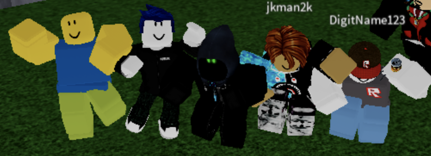 Samson On Twitter Took This Screenshot A While Back And Just Noticed That There Was One Of Every Type Of Roblox Noob With Me The Classic Noob The Guest The Bacon Hair