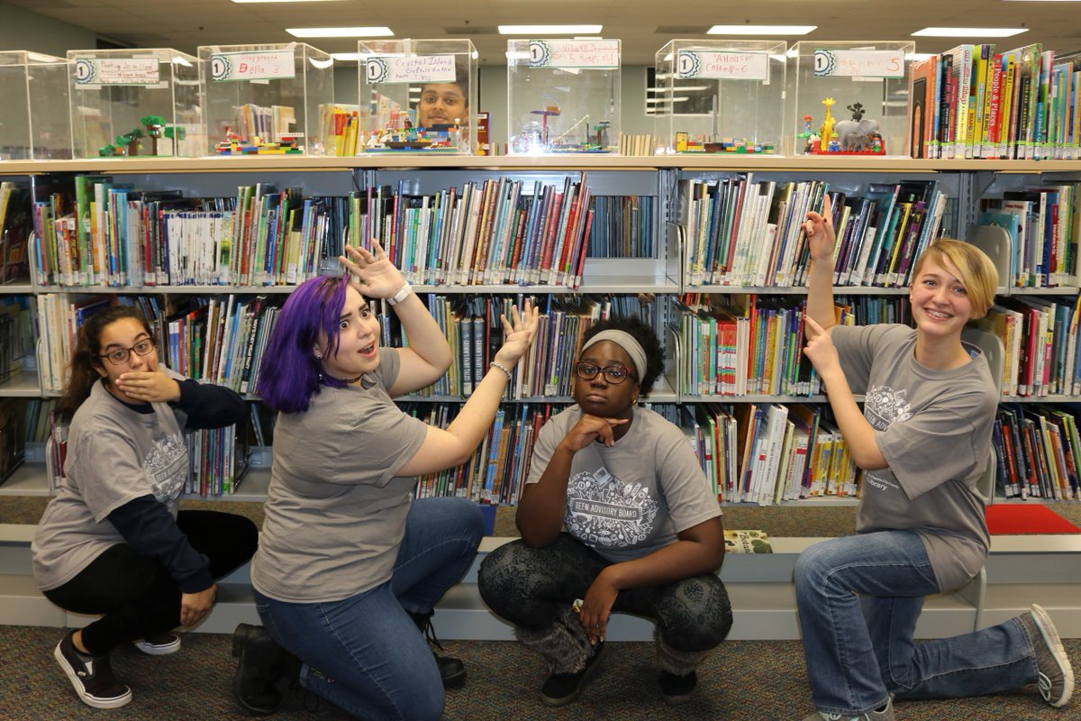 StChLibrary's tweet photo. Meet the demolition crew! One of TAB's jobs is to break down the #Lego creations on display at Kisker so kids can make more. It may seem like a job that no one would like, but after a hard day of school, tearing down Lego sculptures is good stress relief. #TABtakeover https://t.co/PfGNo7OKEz