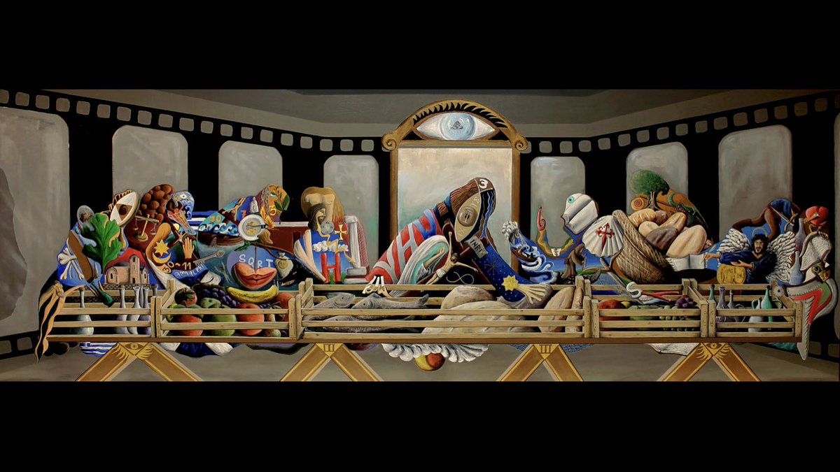MichelePanfoli's tweet photo. “L’ultima sCena” (.... la vita nel codice dei simboli) 200x70cm, acrilico su tavola #iconart  #follow #acrylicpainting #madeinitaly🇮🇹 #contemporanyart #artecontemporanea #madeinitaly #contemporanyart @skyarte @artribune @christiesinc @sothebysrealty @sothebysrealtyitaly https://t.co/l6IibcawG9