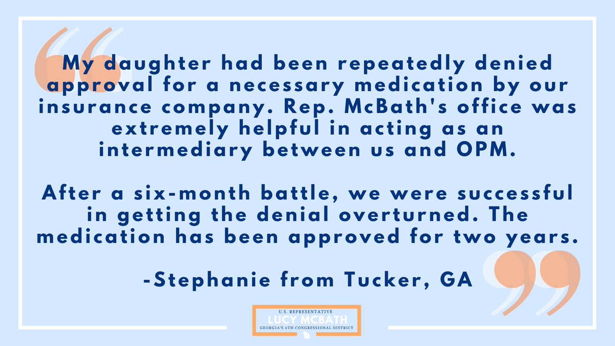 One of my most important jobs as a member of Congress is helping you with your federal cases.I'd like to share some of the wonderful success we've had while fighting for  #GA06.