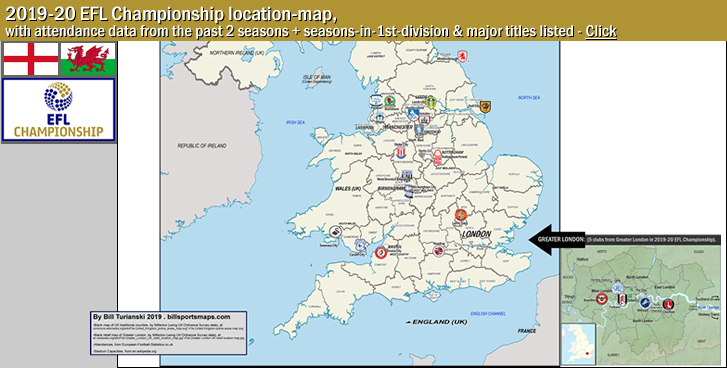 2020-21 EFL Championship location-map, with 2019-20 Modified table