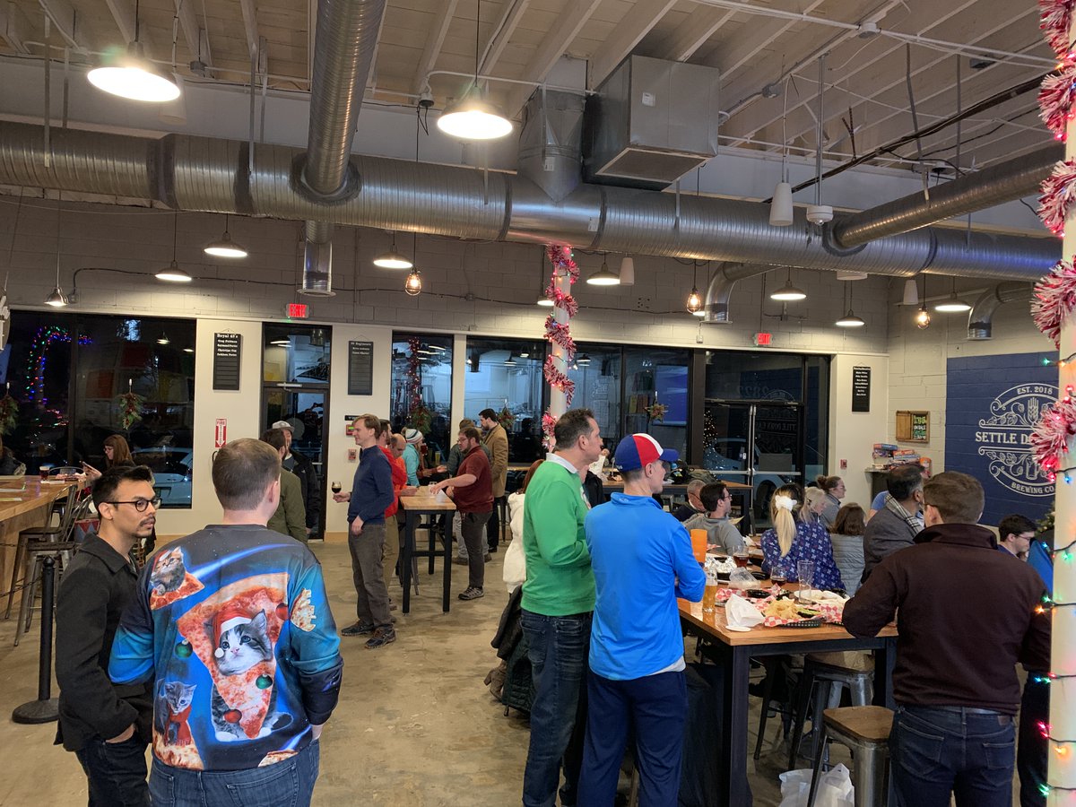 NoVABeerSec's tweet photo. Thanks for everyone to coming to our Ugly Holiday Sweater  event last night at Settle Down Easy Brewing Co.! https://t.co/da6hnsXbkS