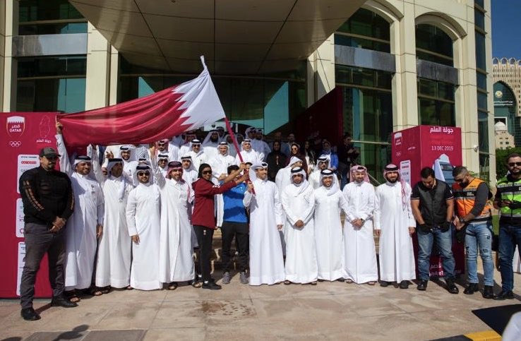 AlAttiyahN's tweet photo. Team Qatar جولة العلم 2019 @qatar_olympic @OoredooQatar @JoaanBinHamad @JassimAlbuenain @ThaniDR @hamadlahdan @khaleelJ_ #qatarnationalday https://t.co/Qs76wG9gFy