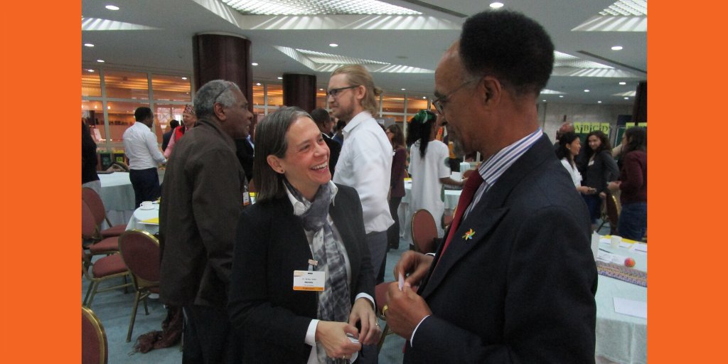 FreetheSlaves's tweet photo. Gina Reiss with Dr. Assefa Bequele of @AfricanChildFrm at #Freedom19 in #AddisAbaba. https://t.co/1UwV5HSjZI