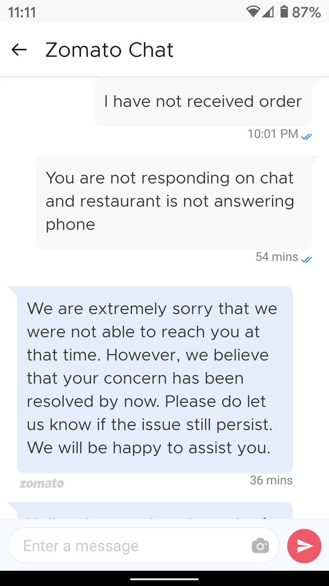 BrandVedas's tweet photo. @Zomato and @QD restaurant GTB nagar, i was charged for an order i never received and Zomato World class customer support responded 30 minutes after my chat message. https://t.co/I0Qf8WEraA