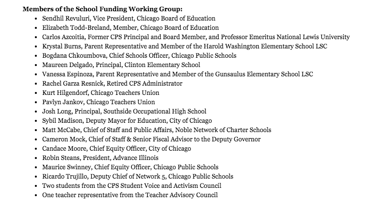 chalkbeatCHI's tweet photo. @ChiPubSchools Here's who will be in the group, which will be led by #cpsboard: https://t.co/qsmPd8XLa7