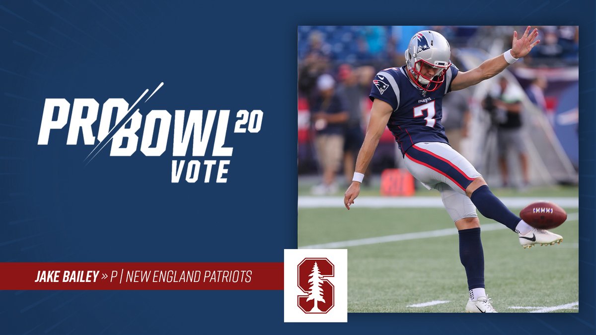 He's already nabbed AFC STPOTW ✌️x this year, now <a href="/Patriots/">New England Patriots</a> P @jakebailey___ is looking to add a #ProBowl to his resume.

☝️ retweet = ✌️ #ProBowlVote

#StanfordNFL