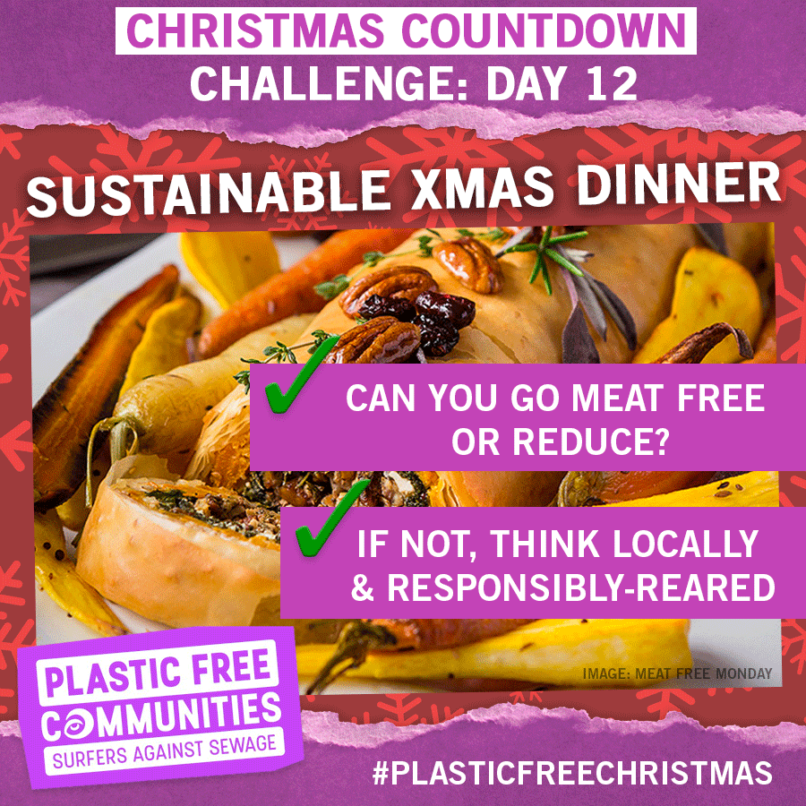 sascampaigns's tweet photo. 🎄 #PlasticFreeChristmas Countdown 🎄 Tip #13: 😋 Reducing how much meat you eat makes a big difference for the planet. Check out @MeatFreeMonday for yummy recipe ideas. 🥕🥔
If you’re not ready to go meat-free, think locally & responsibly-reared (and take your own containers). https://t.co/RMo1BxfO2n