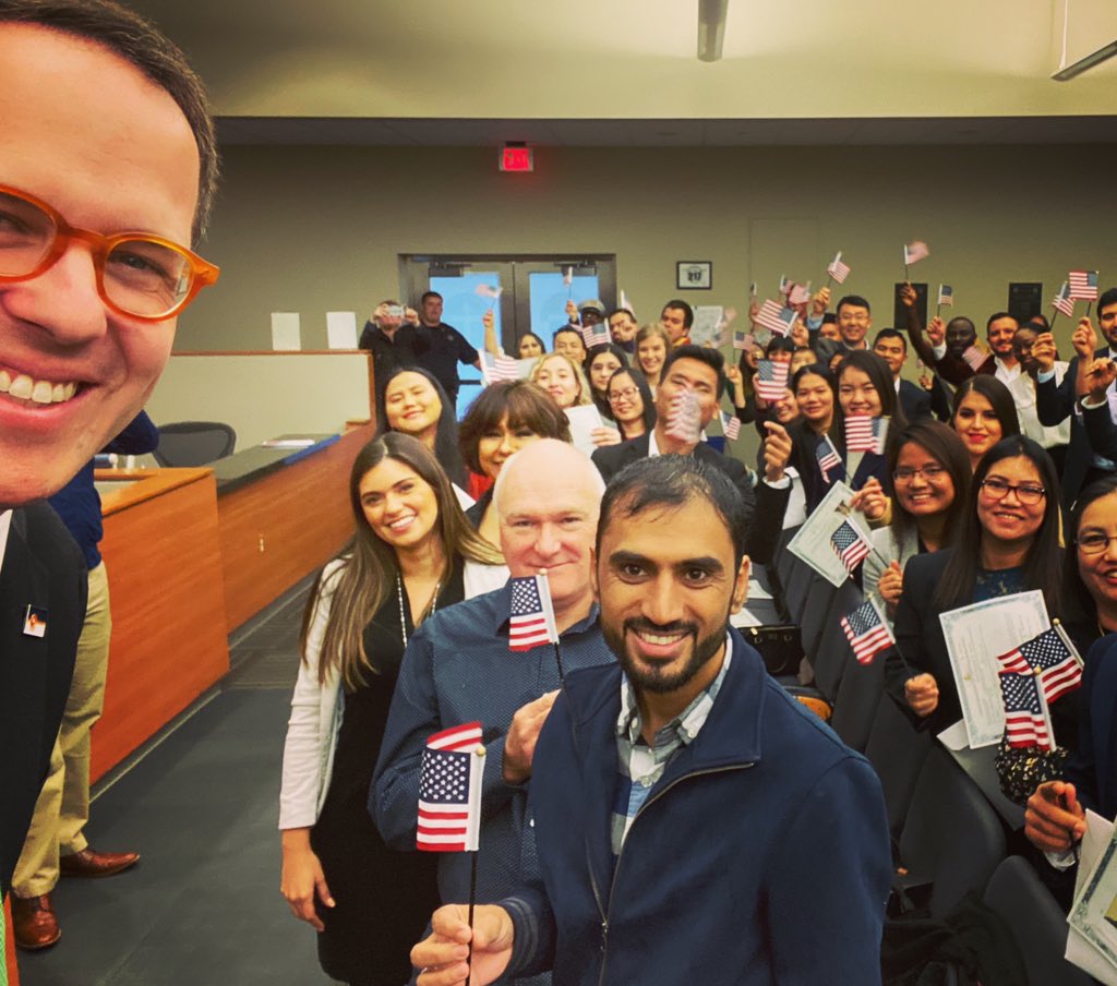 gtbynum's tweet photo. Welcoming my 41 newest fellow Americans! I absolutely love hosting citizenship ceremonies at City Hall. #NewTulsans https://t.co/miBr69srf7
